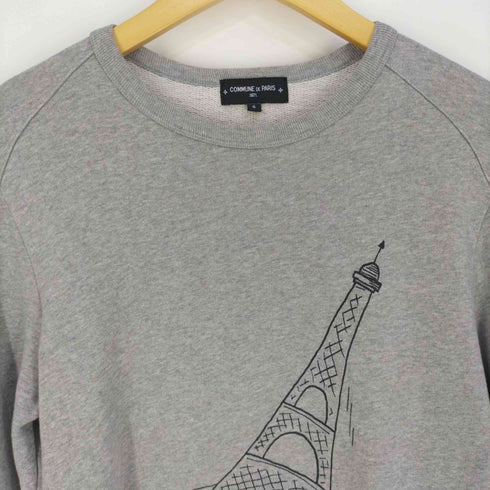 コミューンドゥパリ COMMUNE DE PARIS フロントプリント 刺繍 クルーネックスウェット メンズ JPN:S