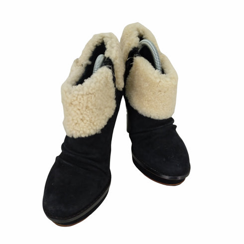アグオーストラリア UGG Australia ジョーゼット ブーティ ハイヒール スエード レザー 切替 ボア レディース 25