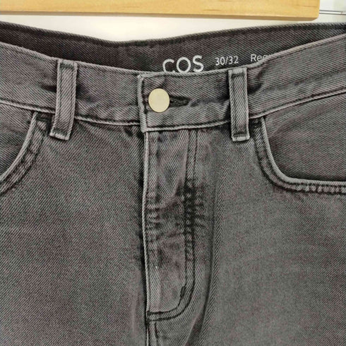 コス COS ボタンフライ テーパードブラックデニム メンズ 30/32