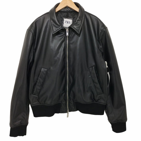ザラ ZARA フェイクレザーボンバージャケット メンズ import:XL