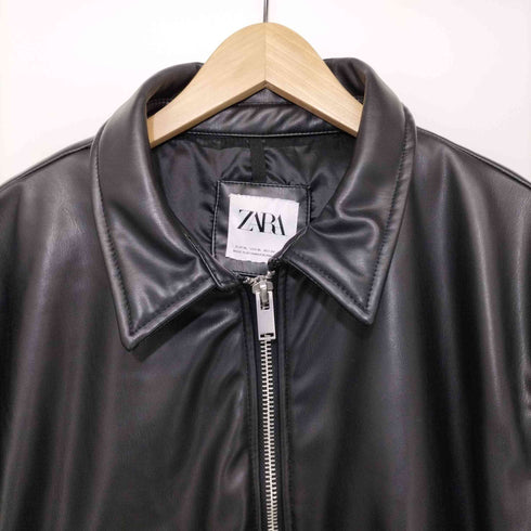 ザラ ZARA フェイクレザーボンバージャケット メンズ import:XL