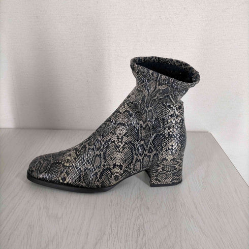 パイソン柄ショートブーツ レディース 37 1/2