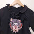 ケンゾー KENZO フリル切替 ロゴ刺繍 ショートスリーブカットソー Tシャツ レディース import:S