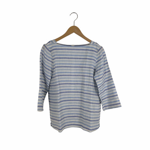 メーカーズシャツカマクラ Makers Shirt 鎌倉 ボーダー柄 リネンシャツ レディース JPN:11号