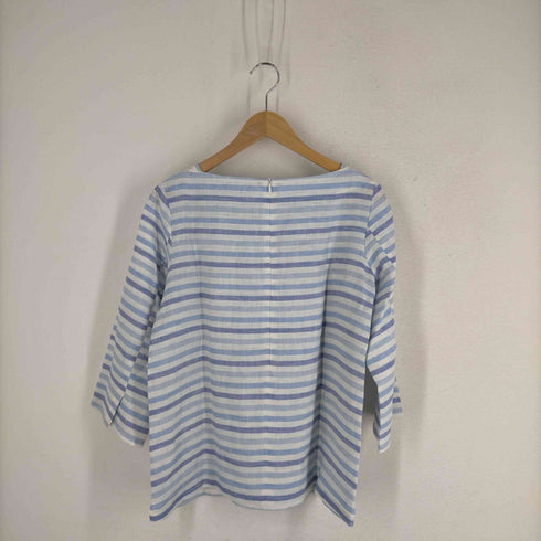 メーカーズシャツカマクラ Makers Shirt 鎌倉 ボーダー柄 リネンシャツ レディース JPN:11号