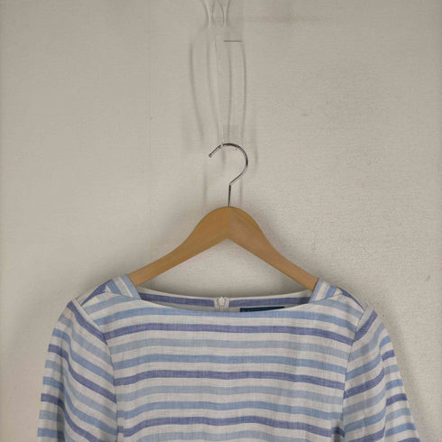 メーカーズシャツカマクラ Makers Shirt 鎌倉 ボーダー柄 リネンシャツ レディース JPN:11号