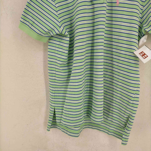 ポロバイラルフローレン Polo by RALPH LAUREN ポニー刺繍 ボーダー 鹿の子ポロシャツ メンズ import:L