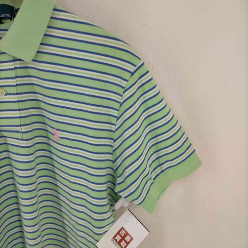 ポロバイラルフローレン Polo by RALPH LAUREN ポニー刺繍 ボーダー 鹿の子ポロシャツ メンズ import:L