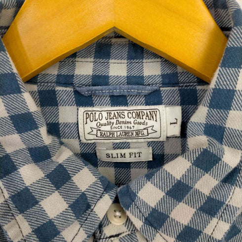 ポロジーンズカンパニーラルフローレン POLO JEANS COMPANY RALPH LAUREN SLIM FIT ギンガムチェック ウエスタンシャツ メンズ import:L