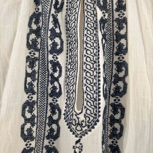 シンプリシテェ SIMPLICITE クロスステッチ刺繍7分袖ブラウス レディース