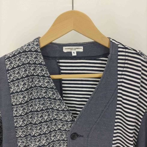 エンジニアードガーメンツ Engineered Garments USA製 クレイジー 切り替え コットン カーディガン メンズ JPN:S