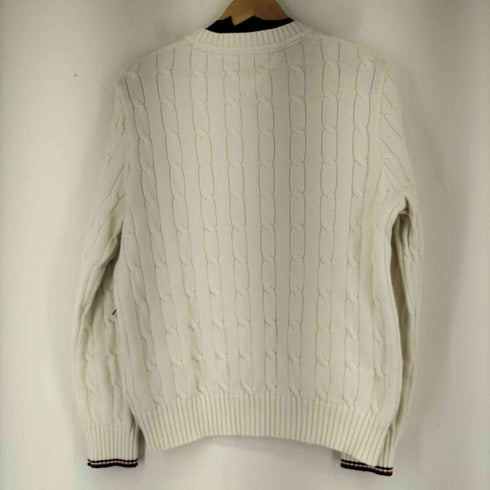 トミーヒルフィガー TOMMY HILFIGER 胸元ロゴ コットンケーブルニット メンズ JPN:M