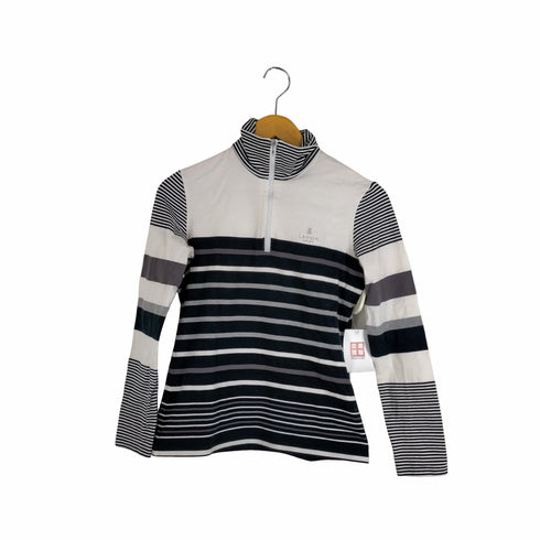 ラバンスポーツ LANVIN SPORT ボーダー柄 ハイネック ハーフジッププルオーバー レディース JPN:38
