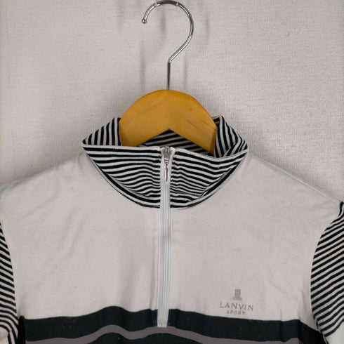 ラバンスポーツ LANVIN SPORT ボーダー柄 ハイネック ハーフジッププルオーバー レディース JPN:38