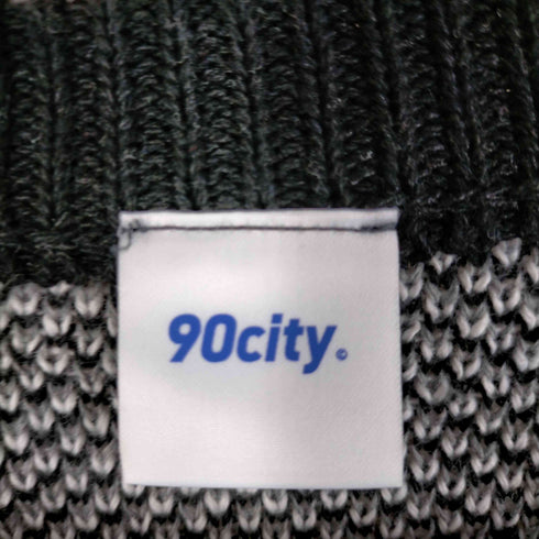 フメイ 90city 総柄アクリルニット メンズ