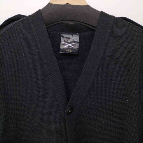 MILITARY EQUIPMENT エルボーパッチ エポレット付き ウールアクリルカーディガン メンズ 42L