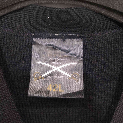 MILITARY EQUIPMENT エルボーパッチ エポレット付き ウールアクリルカーディガン メンズ 42L