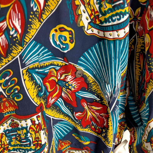 アヴァンティ・シルク AVANTI SILK シルク100% アロハシャツ メンズ import:L