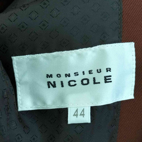 ムッシュ二コル MONSIEUR NICOLE ノッチドラペルジャージージャケット メンズ 44