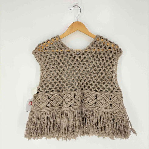 アダワズ ADAWAS MACRAME VEST リネンブレンド マクラメベスト レディース FREE