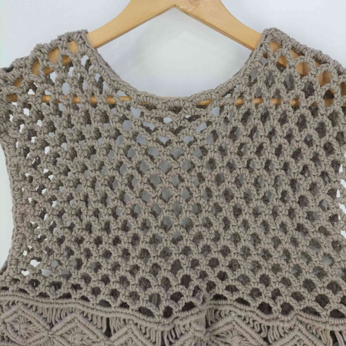 アダワズ ADAWAS MACRAME VEST リネンブレンド マクラメベスト レディース FREE