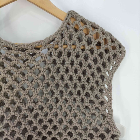 アダワズ ADAWAS MACRAME VEST リネンブレンド マクラメベスト レディース FREE