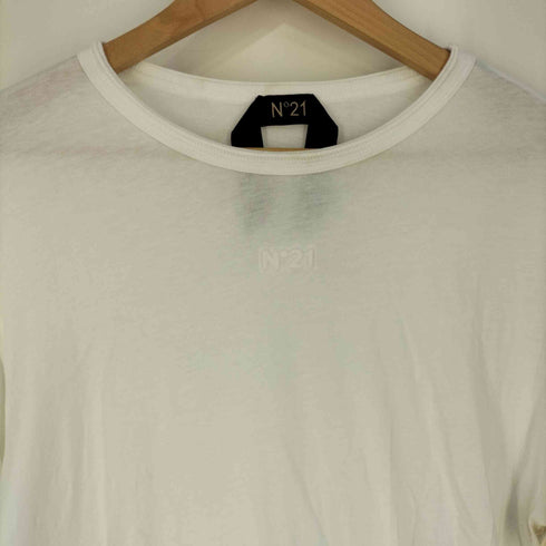 ヌメロヴェントゥーノ N°21 イタリア製 フロント3Dロゴ クルーネックTシャツ メンズ import:S
