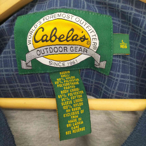 カベラス Cabela's 90S チェック柄 ナイロン Vネック プルオーバー メンズ import:L