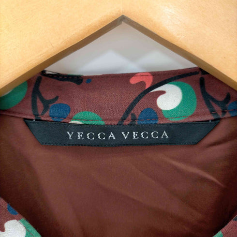 イェッカヴェッカ YECCA VECCA 総柄ポリノーカラーシャツワンピース レディース FREE
