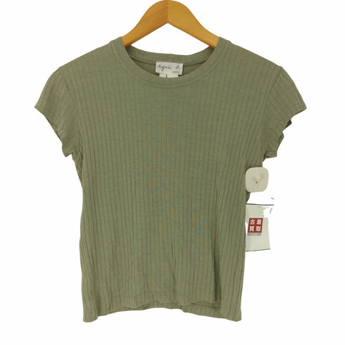 アニエスベー agnes b. 90-00S フランス製 シルク混 レーヨン S/S ニット カットソー レディース 1
