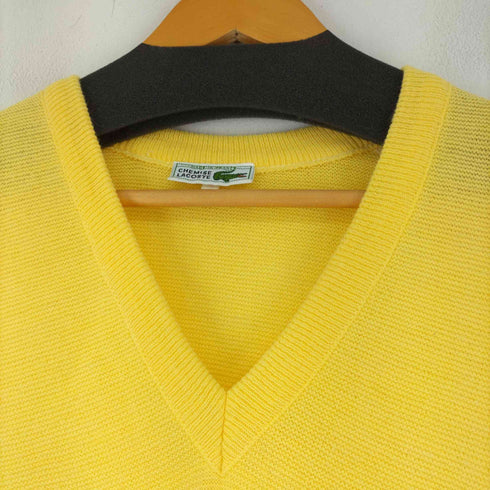 シュミーズ ラコステ CHEMISE LACOSTE 70S MADE IN FRANCE ワンポイント刺繍 アクリルウールニットベスト メンズ JPN:3