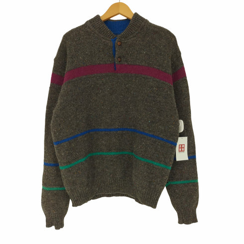 ペンドルトン PENDLETON 70S USA製 PURE VIRGIN WOOL ネップ ヘンリーネック ウール ニット メンズ import:L