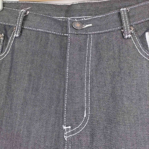 フルギ HBA 刺繍デザインブラックデニムパンツ メンズ 38