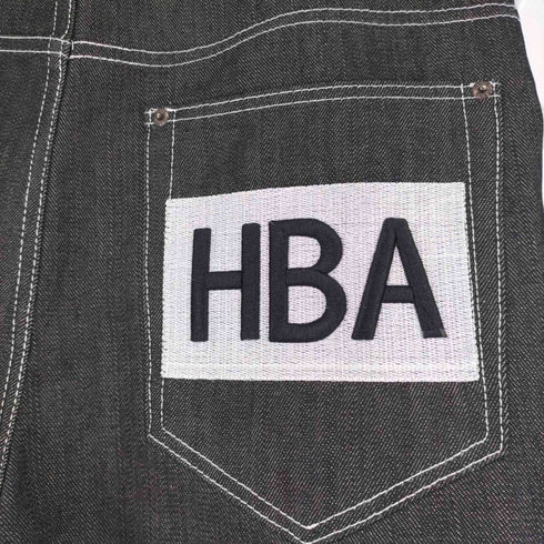 フルギ HBA 刺繍デザインブラックデニムパンツ メンズ 38