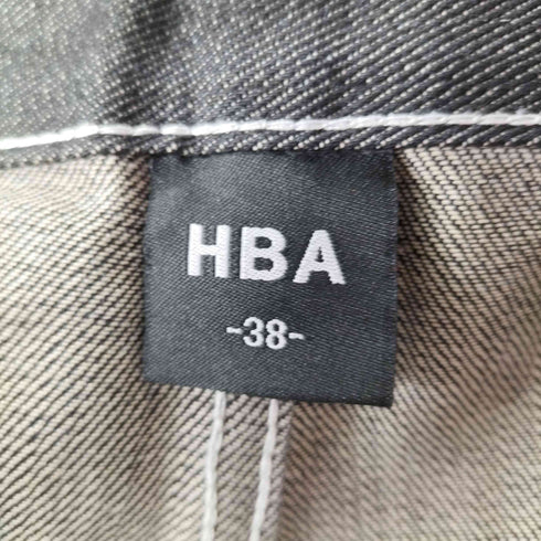 フルギ HBA 刺繍デザインブラックデニムパンツ メンズ 38