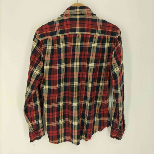 キャサリンハムネットロンドン KATHARINE HAMNETT LONDON 切りっぱなし 丸ボタン フランネス L/S シャツ メンズ import:L
