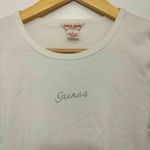 ゲスジーンズ GUESS JEANS Y2K フロントビジューロゴミニトップス レディース import:S