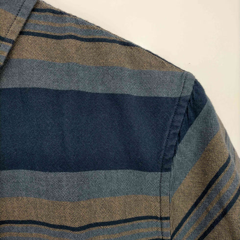 アウターノウン OUTERKNOWN ボーダー ボタンダウン半袖シャツ メンズ