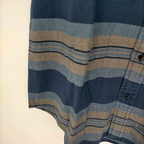 アウターノウン OUTERKNOWN ボーダー ボタンダウン半袖シャツ メンズ