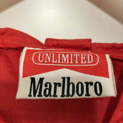 マルボロ Marlboro 80~90s メタリックレッド アノラックパーカー リップストップ 裾ドローコード メンズ import:L