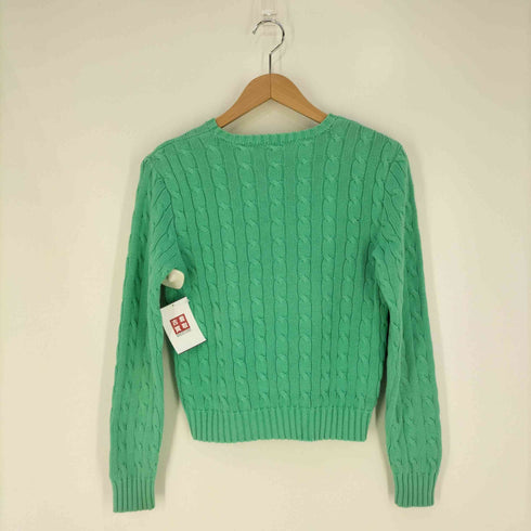 ラルフローレン RALPH LAUREN ポニー刺繍 ケーブル編み コットンニット レディース import:M