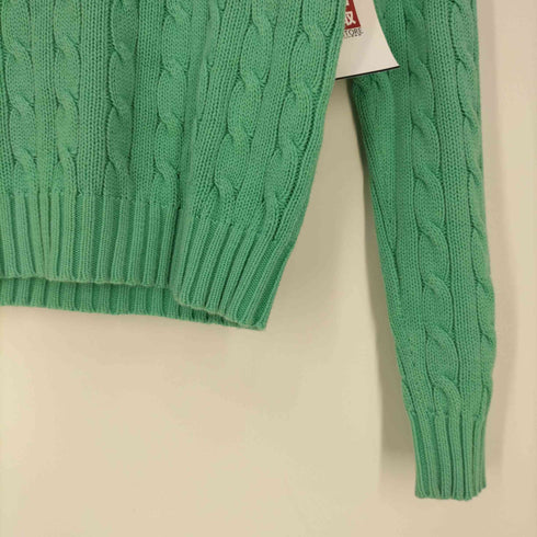 ラルフローレン RALPH LAUREN ポニー刺繍 ケーブル編み コットンニット レディース import:M