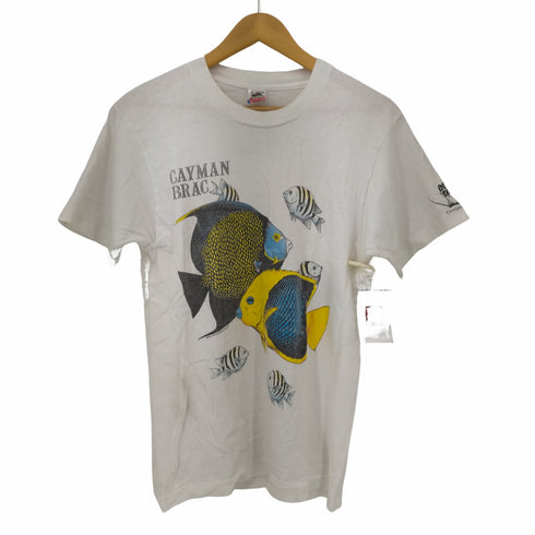 フルーツオブザルーム FRUIT OF THE LOOM 90S MADE IN USA 両面フィッシュプリントクルーネックTシャツ シングルステッチ メンズ import:M