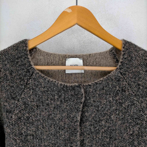 アリジ ALYSI MADE IN ITALY ボーダークルーネックウールカーディガン レディース JPN:S