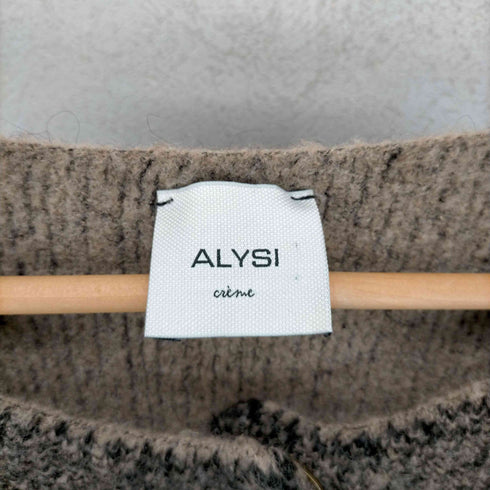 アリジ ALYSI MADE IN ITALY ボーダークルーネックウールカーディガン レディース JPN:S