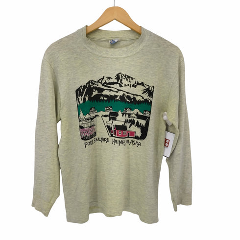 ヘインズ Hanes 90S M.SHIRLDS フロントランドスケーププリントロングスリーブTシャツ メンズ import:S