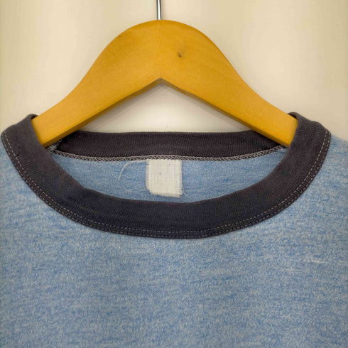 70S~80S 胸元プリントリンガーTシャツ メンズ