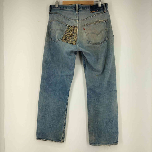 リーバイス Levis 70s 501 66前期 シングル 黒カン リメイクパッチワーク ボタンフライデニム 赤耳 スモールe ボタン裏6 メンズ W31 L33