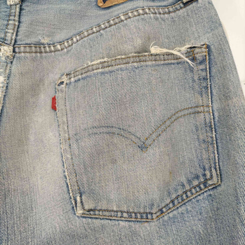 リーバイス Levis 70s 501 66前期 シングル 黒カン リメイクパッチワーク ボタンフライデニム 赤耳 スモールe ボタン裏6 メンズ W31 L33