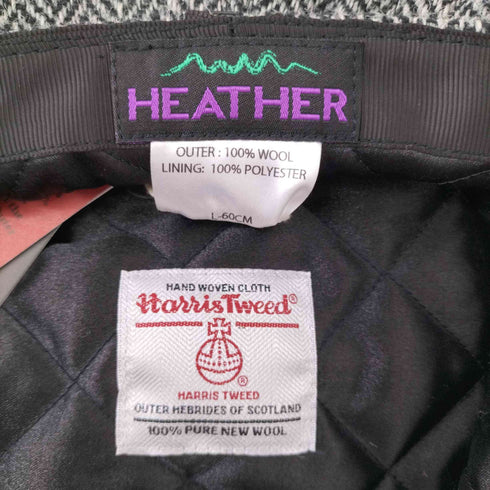 ヘザー Heather Scott Newsboy Harris Ywd Cap - Black / Grey メンズ L-60CM
